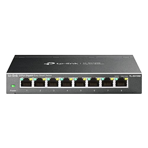TP-Link 8 Port Gigabit Switch Easy Smart Managed Desktop/Wall-Mount Support QoS, Vlan, IGMP and LAG (TL-SG108E) TP-Link 8 Port Gigabit Switch Easy Smart Managed Desktop/Wall-Mount Support QoS, Vlan, IGMP and LAG (TL-SG108E)