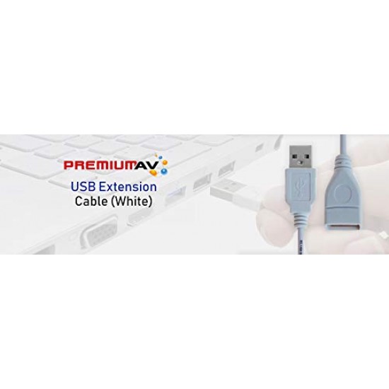 PremiumAV USB High - Speed Extension Cable (5M, White)