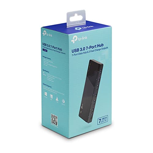 TP-Link Powered USB Hub with 7 Data Smart Charging USB 3.0 Ports, Compatible with Windows TP-Link Powered USB Hub with 7 Data Smart Charging USB 3.0 Ports, Compatible with Windows