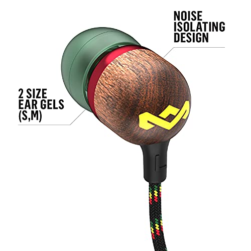 House of Marley Smile Jamaica in-Ear Headphones with Mic - Rasta House of Marley Smile Jamaica in-Ear Headphones with Mic - Rasta