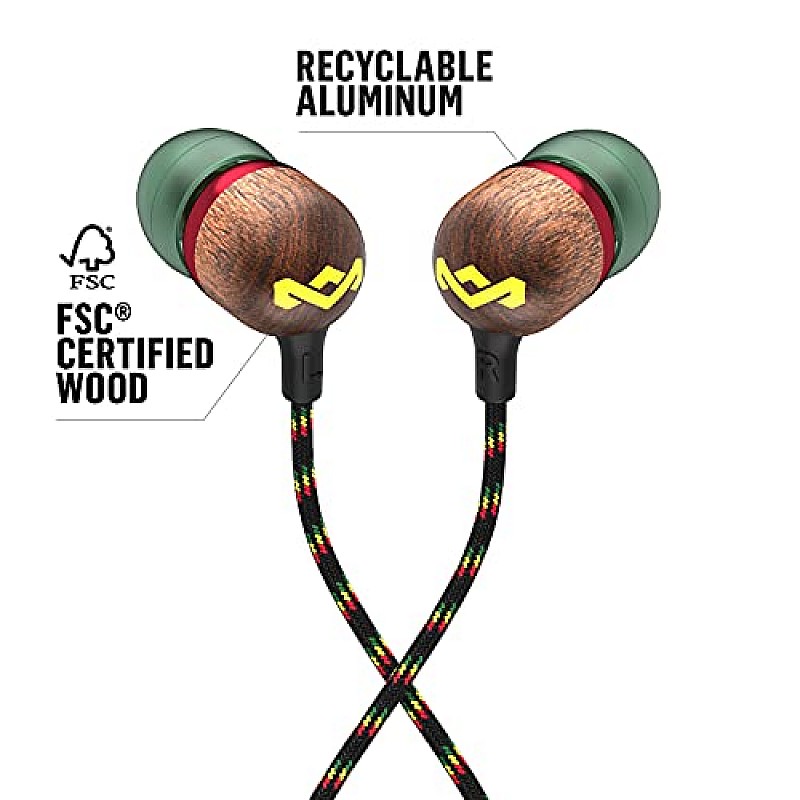 House of Marley Smile Jamaica in-Ear Headphones with Mic - Rasta