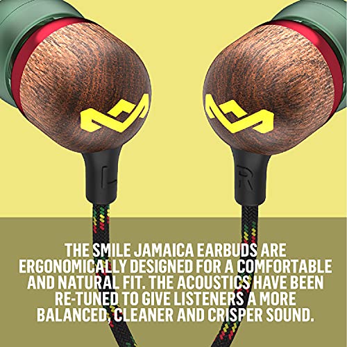 House of Marley Smile Jamaica in-Ear Headphones with Mic - Rasta House of Marley Smile Jamaica in-Ear Headphones with Mic - Rasta