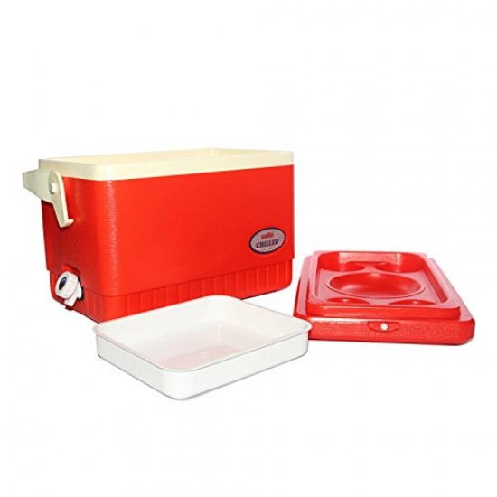 Cello Chiller Ice Box Standard Size for Travel Party Bar Ice Cubes Cold Drinks Medical Purpose 3 Litre, Red