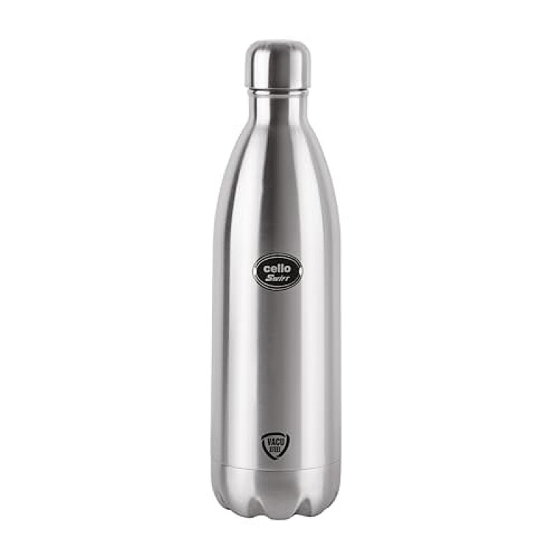 Cello Swift Stainless Steel Vacuum Insulated Flask 1000ml Hot and Cold Water Bottle for Home, Office, Travel