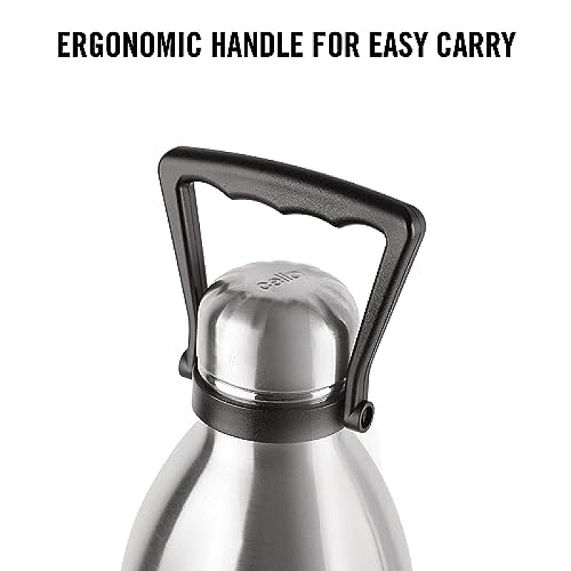 Cello Swift Stainless Steel Vacuum Insulated Flask 1000ml Hot and Cold Water Bottle for Home, Office, Travel