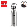 Cello Swift Stainless Steel Vacuum Insulated Flask 1000ml Hot and Cold Water Bottle for Home, Office, Travel