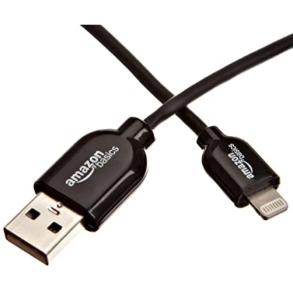 AmazonBasics Apple Certified Lightning to USB Cable - 3 Feet (0.9 Meters) - Black AmazonBasics Apple Certified Lightning to USB Cable - 3 Feet (0.9 Meters) - Black