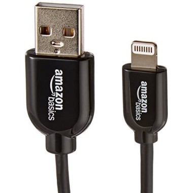 AmazonBasics Apple Certified Lightning to USB Cable - 3 Feet (0.9 Meters) - Black AmazonBasics Apple Certified Lightning to USB Cable - 3 Feet (0.9 Meters) - Black