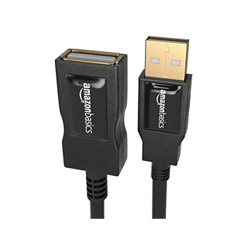 Amazon Basics USB 2.0 Extension Cable - A-Male to A-Female for Personal Computer, Printer - 6.5 Feet (Black, 2 Meters) Amazon Basics USB 2.0 Extension Cable - A-Male to A-Female for Personal Computer, Printer - 6.5 Feet (Black, 2 Meters)