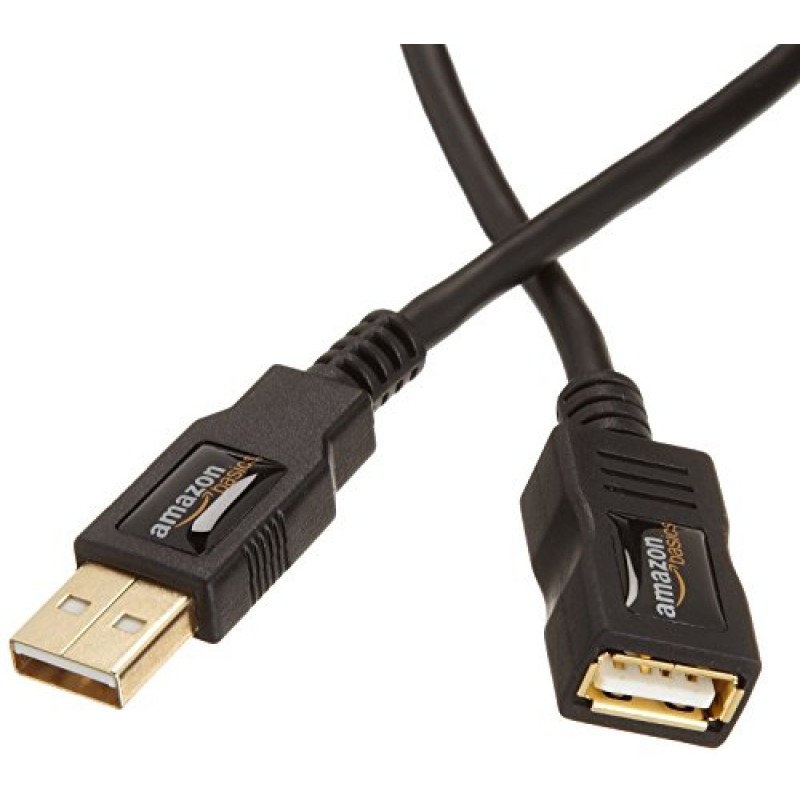 Amazon Basics USB 2.0 Extension Cable - A-Male to A-Female for Personal Computer, Printer - 6.5 Feet (Black, 2 Meters) Amazon Basics USB 2.0 Extension Cable - A-Male to A-Female for Personal Computer, Printer - 6.5 Feet (Black, 2 Meters)