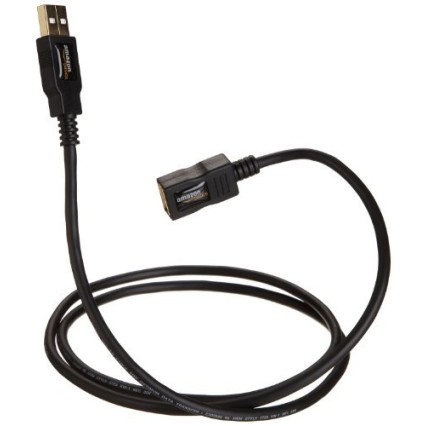 Amazon Basics USB 2.0 Extension Cable - A-Male to A-Female for Personal Computer, Printer - 6.5 Feet (Black, 2 Meters) Amazon Basics USB 2.0 Extension Cable - A-Male to A-Female for Personal Computer, Printer - 6.5 Feet (Black, 2 Meters)