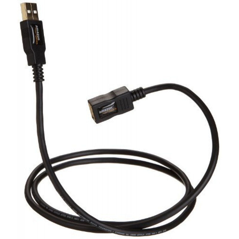 Amazon Basics USB 2.0 Extension Cable - A-Male to A-Female for Personal Computer, Printer - 6.5 Feet (Black, 2 Meters) Amazon Basics USB 2.0 Extension Cable - A-Male to A-Female for Personal Computer, Printer - 6.5 Feet (Black, 2 Meters)