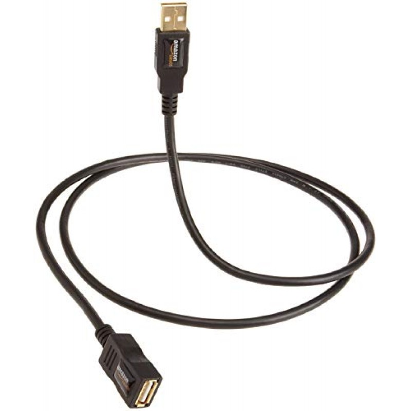 Amazon Basics USB 2.0 Extension Cable - A-Male to A-Female for Personal Computer, Printer - 6.5 Feet (Black, 2 Meters) Amazon Basics USB 2.0 Extension Cable - A-Male to A-Female for Personal Computer, Printer - 6.5 Feet (Black, 2 Meters)