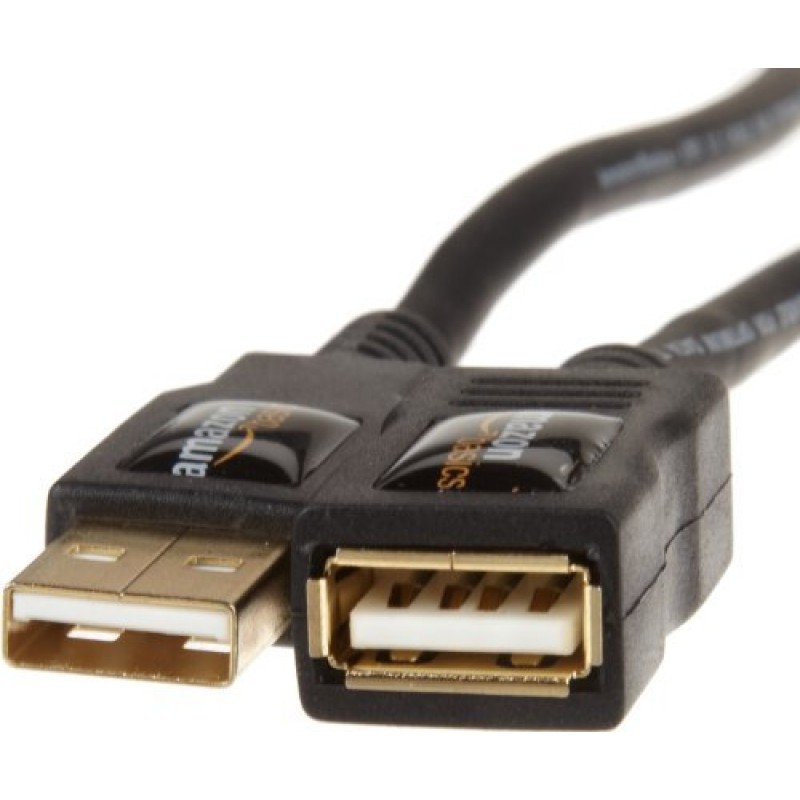 Amazon Basics USB 2.0 Extension Cable - A-Male to A-Female for Personal Computer, Printer - 6.5 Feet (Black, 2 Meters) Amazon Basics USB 2.0 Extension Cable - A-Male to A-Female for Personal Computer, Printer - 6.5 Feet (Black, 2 Meters)