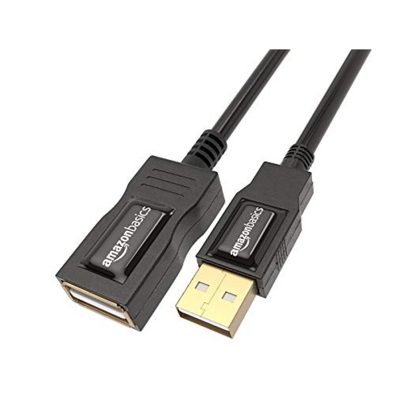 Amazon Basics USB 2.0 Extension Cable - A-Male to A-Female for Personal Computer, Printer - 6.5 Feet (Black, 2 Meters) Amazon Basics USB 2.0 Extension Cable - A-Male to A-Female for Personal Computer, Printer - 6.5 Feet (Black, 2 Meters)