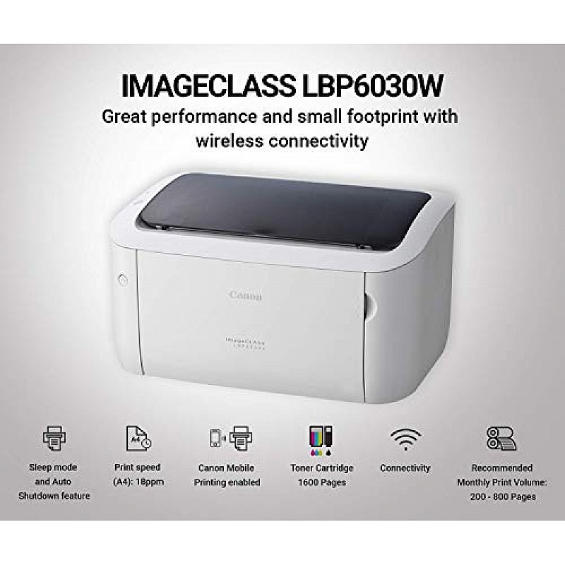 Canon imageCLASS LBP6030W Wi-Fi Mono Printer, Windows, Mac and Linux Support refurbished