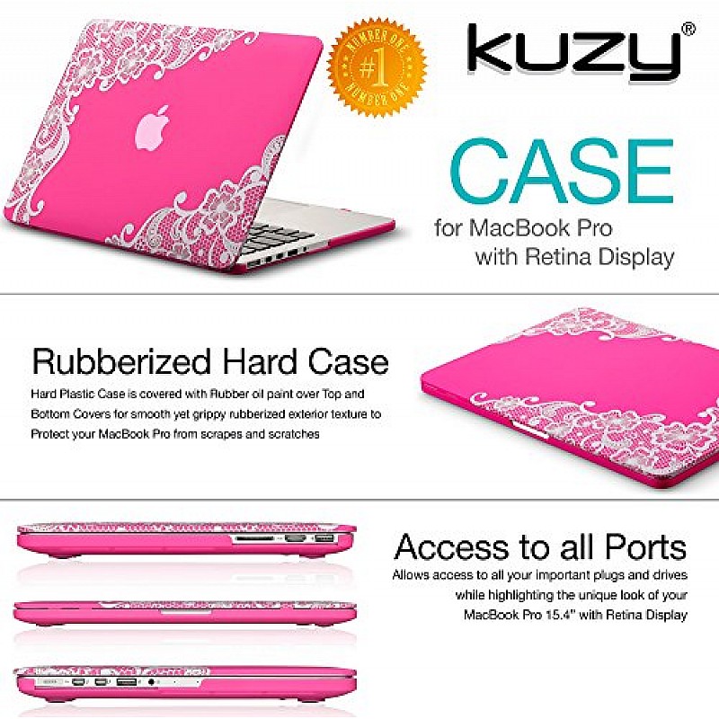 Kuzy R5 13-inch Rubberized Hard Case for MacBook Air (Pink)