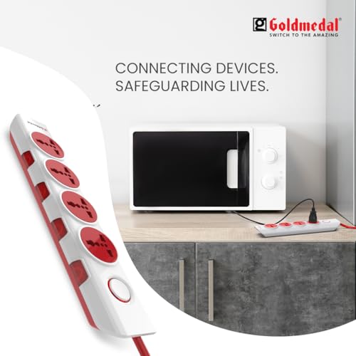 Goldmedal 360 Degree Power Strip (White) Pack Of 1, 6-Outlet International Sockets, 3-Pin 2 Meter Cable, Master Switch With Led Light Indicator And Overload Protector For Home & Office,240Volts Goldmedal 360 Degree Power Strip (White) Pack Of 1, 6-Outlet International Sockets, 3-Pin 2 Meter Cable, Master Switch With Led Light Indicator And Overload Protector For Home & Office,240Volts