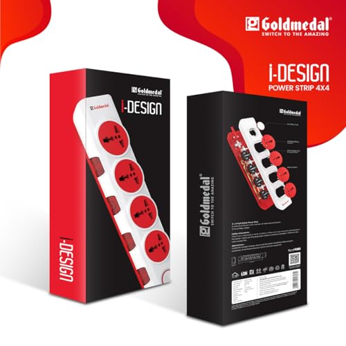 Goldmedal 360 Degree Power Strip (White) Pack Of 1, 6-Outlet International Sockets, 3-Pin 2 Meter Cable, Master Switch With Led Light Indicator And Overload Protector For Home & Office,240Volts Goldmedal 360 Degree Power Strip (White) Pack Of 1, 6-Outlet International Sockets, 3-Pin 2 Meter Cable, Master Switch With Led Light Indicator And Overload Protector For Home & Office,240Volts