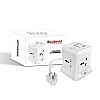 Goldmedal 360 Degree Power Strip (White) Pack Of 1, 6-Outlet International Sockets, 3-Pin 2 Meter Cable, Master Switch With Led Light Indicator And Overload Protector For Home & Office,240Volts