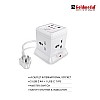 Goldmedal 360 Degree Power Strip (White) Pack Of 1, 6-Outlet International Sockets, 3-Pin 2 Meter Cable, Master Switch With Led Light Indicator And Overload Protector For Home & Office,240Volts