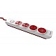 Goldmedal 360 Degree Power Strip (White) Pack Of 1, 6-Outlet International Sockets, 3-Pin 2 Meter Cable, Master Switch With Led Light Indicator And Overload Protector For Home & Office,240Volts