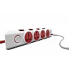 Goldmedal 360 Degree Power Strip (White) Pack Of 1, 6-Outlet International Sockets, 3-Pin 2 Meter Cable, Master Switch With Led Light Indicator And Overload Protector For Home & Office,240Volts