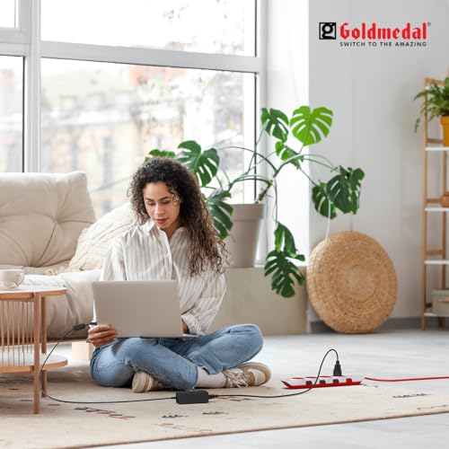 Goldmedal 360 Degree Power Strip (White) Pack Of 1, 6-Outlet International Sockets, 3-Pin 2 Meter Cable, Master Switch With Led Light Indicator And Overload Protector For Home & Office,240Volts Goldmedal 360 Degree Power Strip (White) Pack Of 1, 6-Outlet International Sockets, 3-Pin 2 Meter Cable, Master Switch With Led Light Indicator And Overload Protector For Home & Office,240Volts