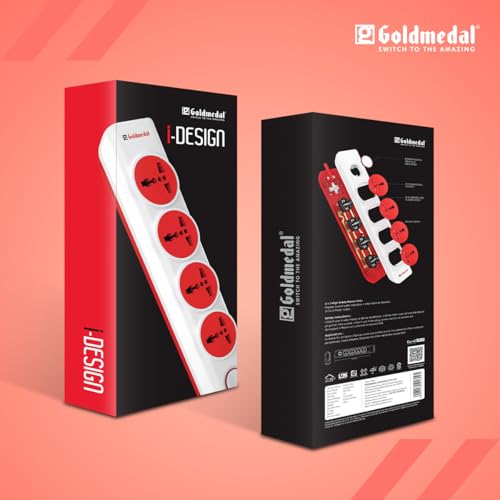 Goldmedal 360 Degree Power Strip (White) Pack Of 1, 6-Outlet International Sockets, 3-Pin 2 Meter Cable, Master Switch With Led Light Indicator And Overload Protector For Home & Office,240Volts Goldmedal 360 Degree Power Strip (White) Pack Of 1, 6-Outlet International Sockets, 3-Pin 2 Meter Cable, Master Switch With Led Light Indicator And Overload Protector For Home & Office,240Volts