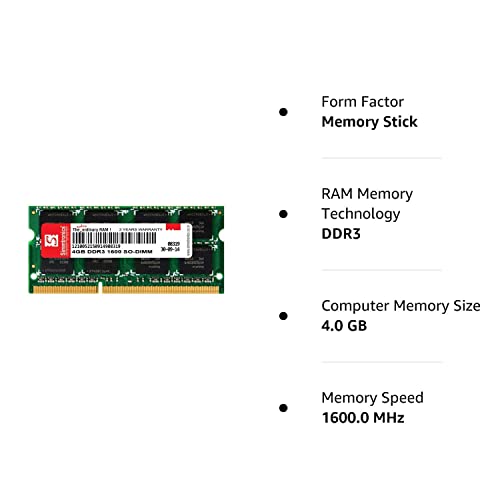 Simmtronics 4GB DDR3 Laptop RAM 1600 MHz (PC 12800) Simmtronics 4GB DDR3 Laptop RAM 1600 MHz (PC 12800)