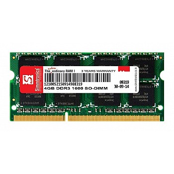 Simmtronics 4GB DDR3 Laptop RAM 1600 MHz (PC 12800) 