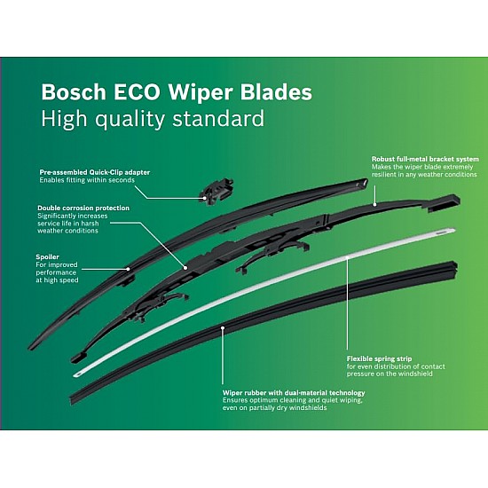 Bosch ECO (Single) Economical Wiper Blade Size 24 Inch 3397011651END