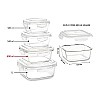 Borosil Klip N Store Glass Storage Container For Kitchen With Air-Tight Lid Square, 800 ml, Clear