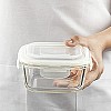 Borosil Klip N Store Glass Storage Container For Kitchen With Air-Tight Lid Square, 800 ml, Clear