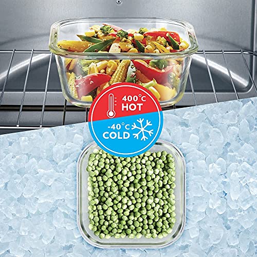 Borosil Klip N Store Glass Storage Container For Kitchen With Air-Tight Lid Square, 800 ml, Clear Borosil Klip N Store Glass Storage Container For Kitchen With Air-Tight Lid Square, 800 ml, Clear