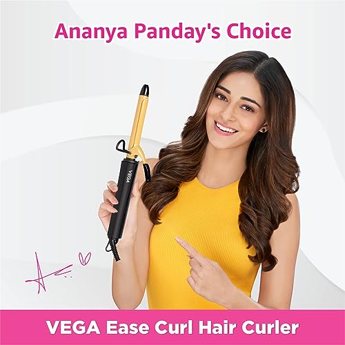 VEGA Ease Curl 25 mm Barrel Hair Curler With Ceramic Coated Plates, (VHCH-02, Beige) VEGA Ease Curl 25 mm Barrel Hair Curler With Ceramic Coated Plates, (VHCH-02, Beige)