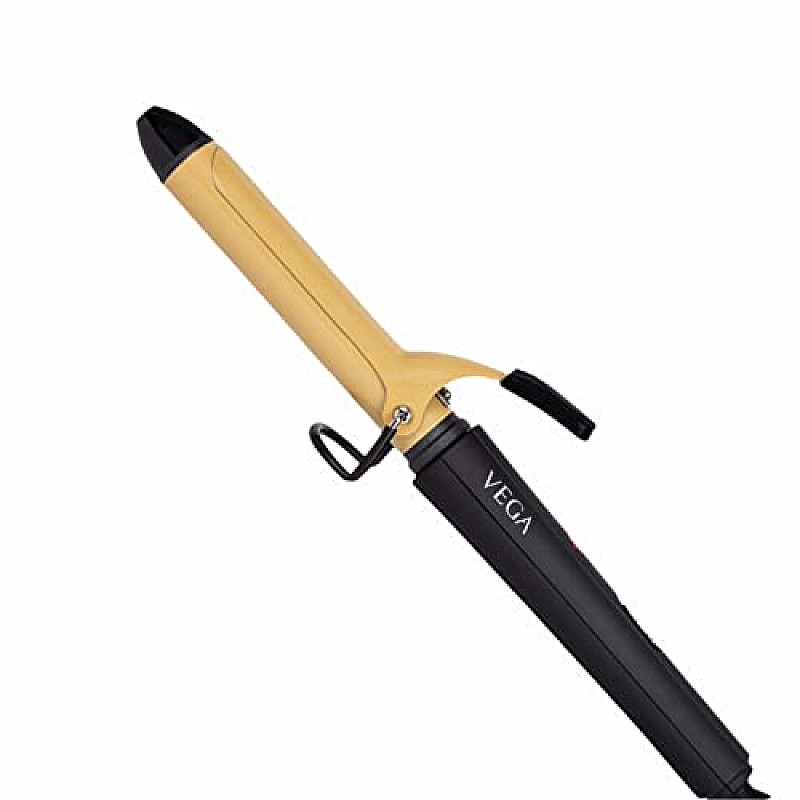 VEGA Ease Curl 19 mm Barrel Hair Curler With Ceramic Coated Plates, (VHCH-01), Beige