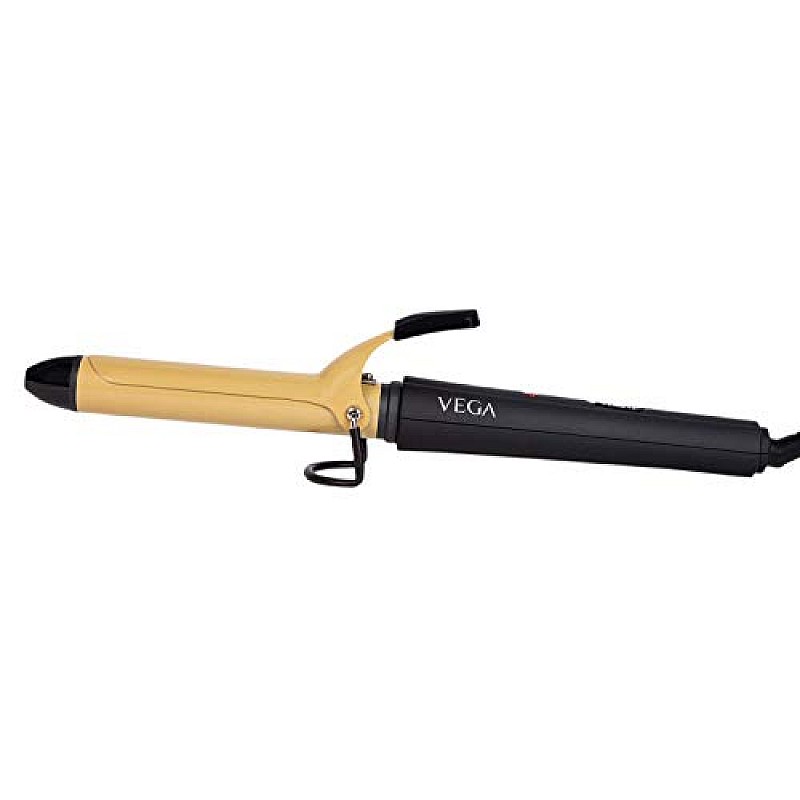 VEGA Ease Curl 19 mm Barrel Hair Curler With Ceramic Coated Plates, (VHCH-01), Beige