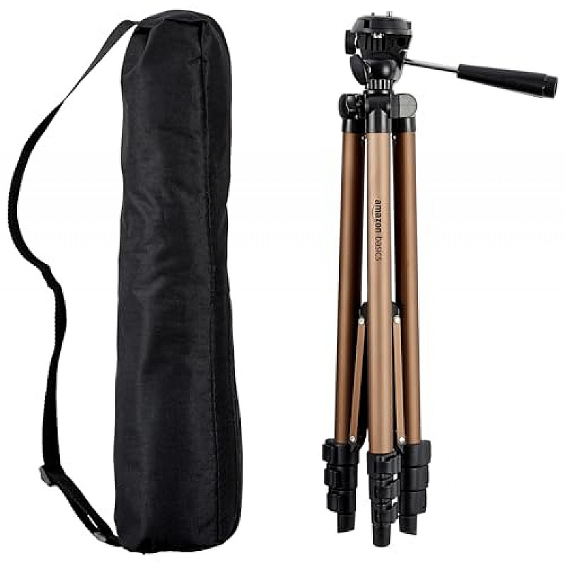 amazon basics 50-Inch Lightweight Tripod with Bag, Multicolor