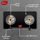 Pigeon by Stovekraft Favourite Glass Top 2 Burner Gas Stove, Manual Ignition (Black)