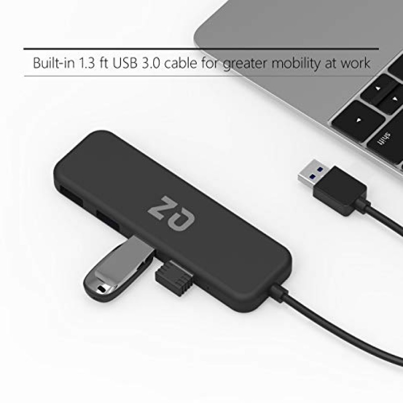 QZ USB Hub, 4 Ports, 1.3 feet Cable, USB 3.1 Gen 1