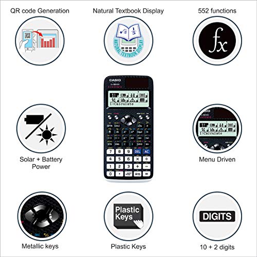 Casio FX-991EX Classwiz Non-Programmable Scientific Calculator, 552 Functions with Menu Driven Interface, Black Casio FX-991EX Classwiz Non-Programmable Scientific Calculator, 552 Functions with Menu Driven Interface, Black