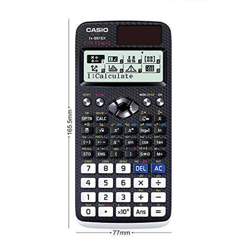 Casio FX-991EX Classwiz Non-Programmable Scientific Calculator, 552 Functions with Menu Driven Interface, Black Casio FX-991EX Classwiz Non-Programmable Scientific Calculator, 552 Functions with Menu Driven Interface, Black