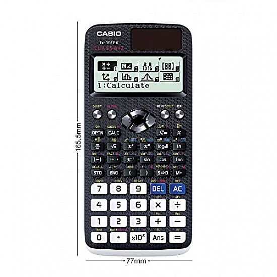 Casio FX-991EX Classwiz Non-Programmable Scientific Calculator, 552 Functions with Menu Driven Interface, Black