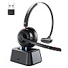 Tribit Wireless Headset with Mic, Bluetooth 5.0 AI Noise Cancelling On Ear Headphones, Business Headset with USB Dongle, Black