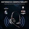 Tribit Wireless Headset with Mic, Bluetooth 5.0 AI Noise Cancelling On Ear Headphones, Business Headset with USB Dongle, Black