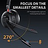 Tribit Wireless Headset with Mic, Bluetooth 5.0 AI Noise Cancelling On Ear Headphones, Business Headset with USB Dongle, Black