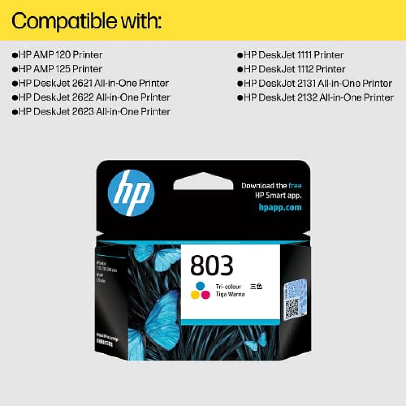 HP 803 Tri-Color Original Ink Cartridge