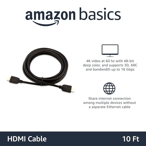 AmazonBasics High-Speed HDMI Cable,3 Feet Black AmazonBasics High-Speed HDMI Cable,3 Feet Black