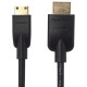 AmazonBasics Premium Flexible HDMI Cable and Mini HDMI Adapter, 6-Feet, Black, NOT Compatible with Mobile Phones and Laptops